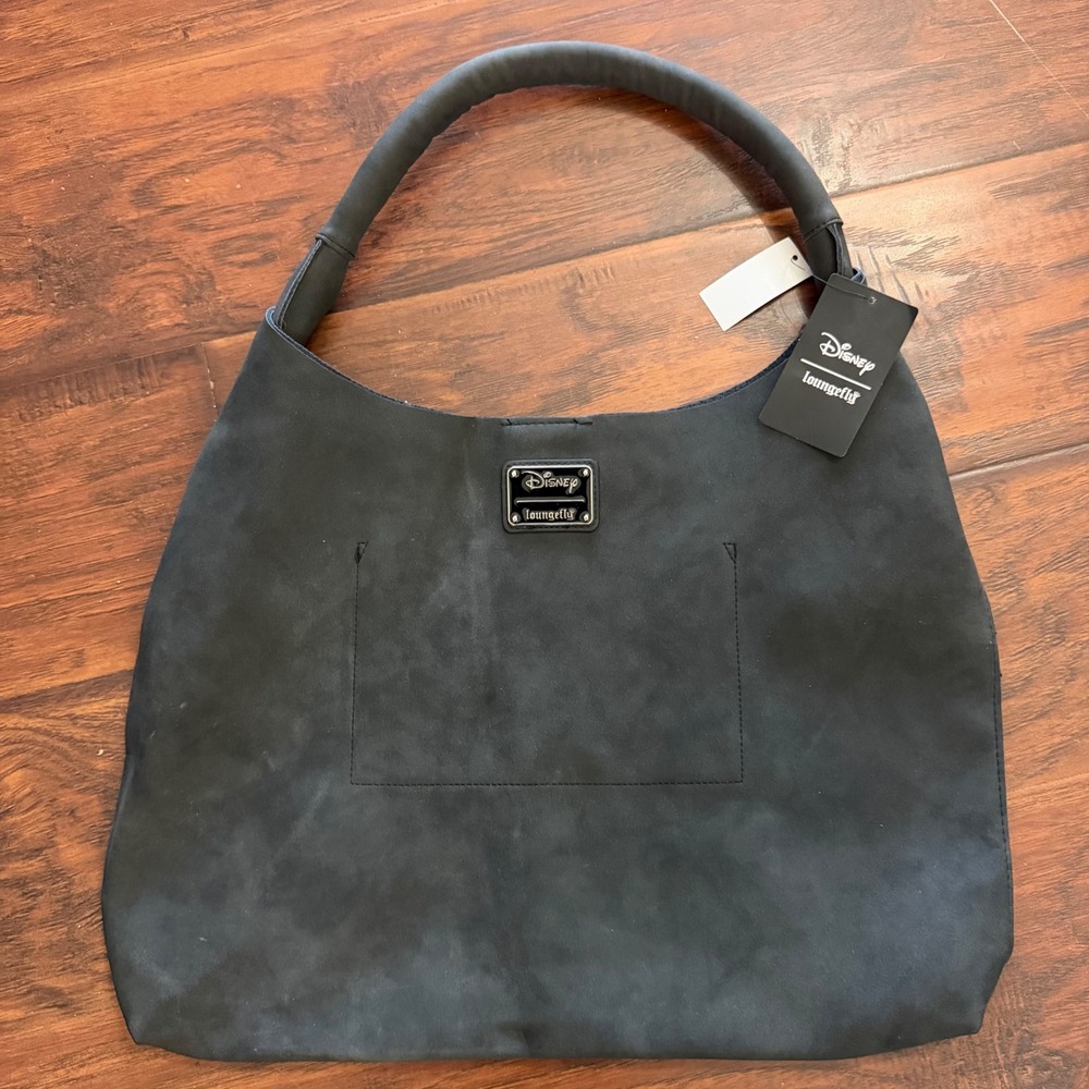 Disney Loungefly Mickey Mouse Embossed Matte Black Hobo Shoulder Bag NEW